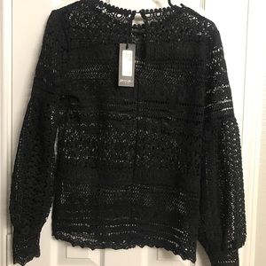 Nasty gal - black lace see through blouse - brand new with tags
